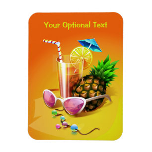 Imán personalizado de bebida tropical