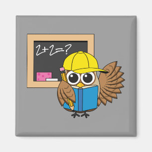 Imán Personalizado de Búho Estudiantil Cute