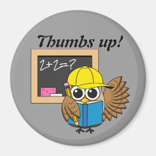 Imán Personalizado de Búho Estudiantil Cute   Añadir te