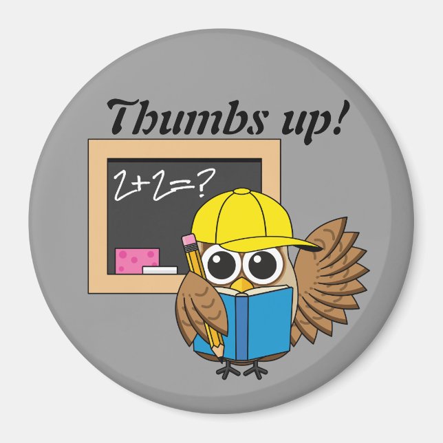 Imán Personalizado de Búho Estudiantil Cute | Añadir te (Frente)