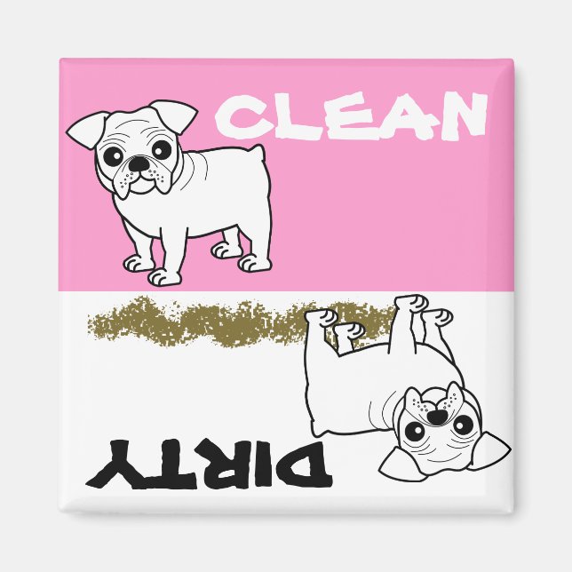 Imán Personalizado de Bulldog de abrigo blanco (Frente)