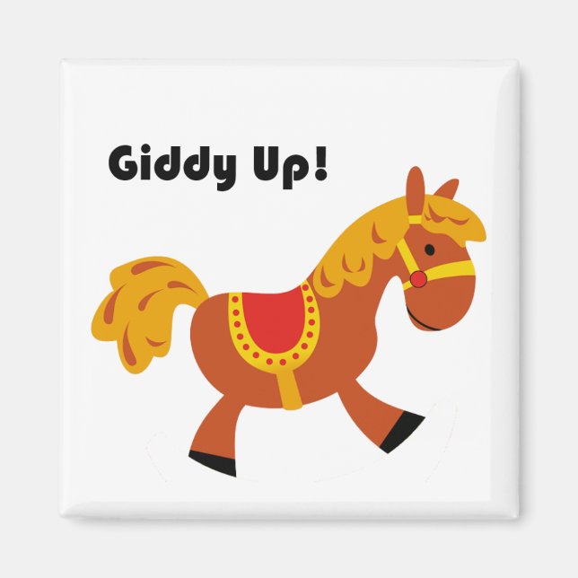 Imán Personalizado de Caballo de Caballo Marrón para Ni (Frente)