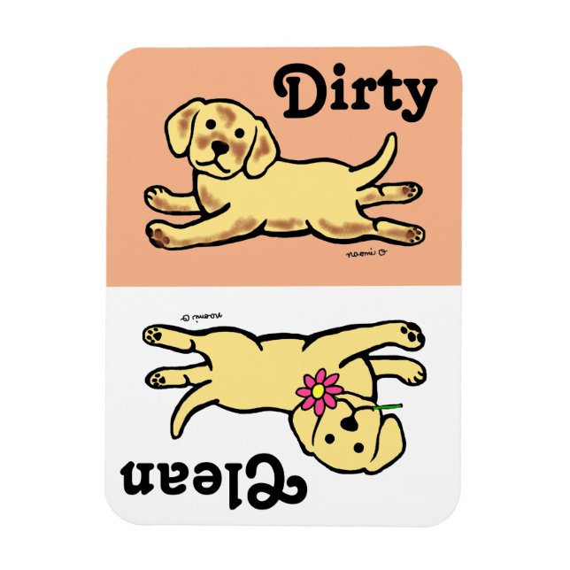 Imán Personalizado de Cachorro Amarillo Inocente (Vertical)