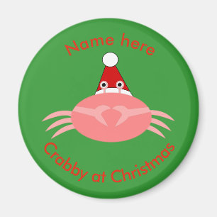 Imán Personalizado de cangrejo navidades