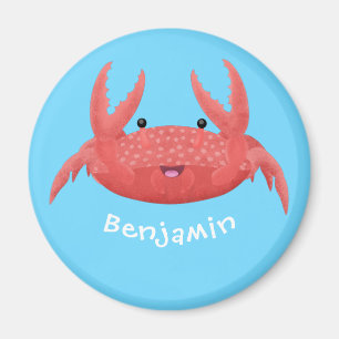 Imán Personalizado de cangrejo rojo lindo ilustracion