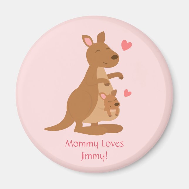 Imán Personalizado de Canguro Bebé Joey Niños Lind (Frente)