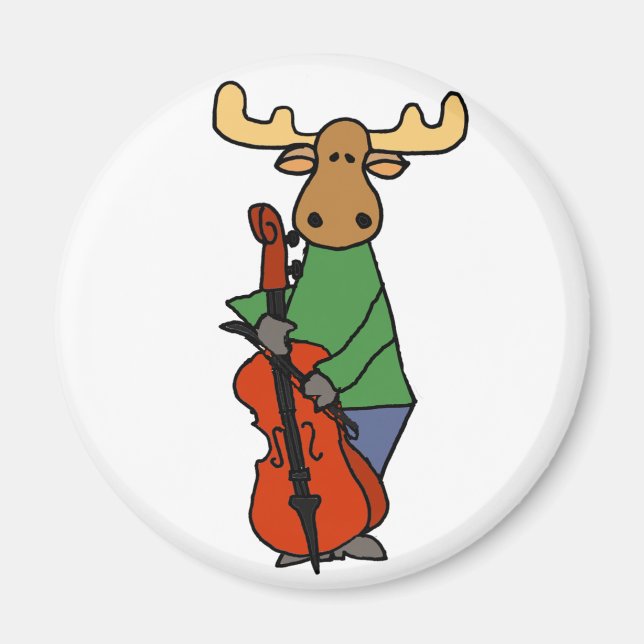 Imán Personalizado De Cello De Moose Cute (Frente)