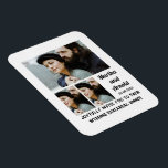 Imán personalizado de cena de ensayo boda 3 Collage de<br><div class="desc">Boda Ensayo Cena Invitación personalizado 3 Collage de fotos. Haga una invitación de boda única con sus fotos y cambie los nombres y la fecha usando esta plantilla para boda.</div>