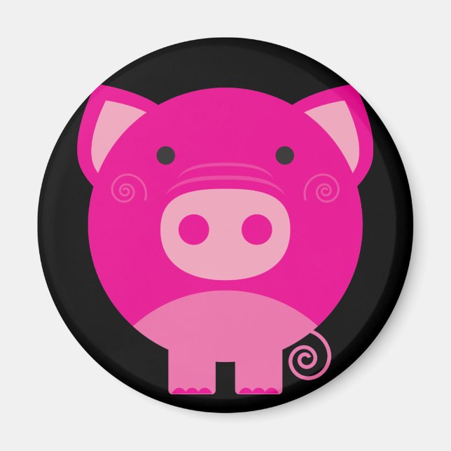 Imán Personalizado de cerdo redondo (Frente)
