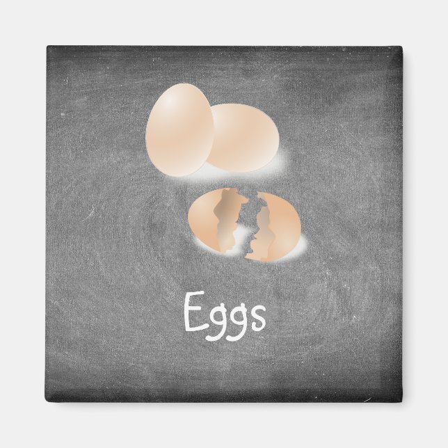 Imán Personalizado de Chalkboard comprando huevos de la (Frente)
