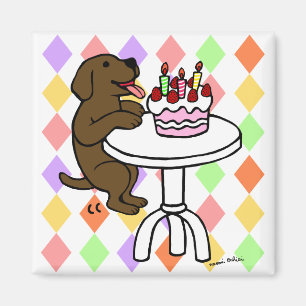 Imán Personalizado de chocolate de cumpleaños Labrador