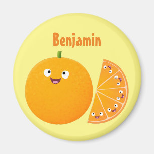 Imán Personalizado de cítricos de feliz naranja