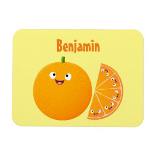 Imán Personalizado de cítricos de feliz naranja