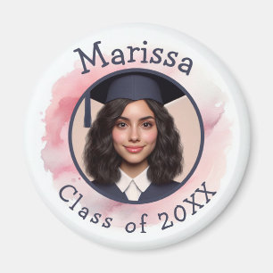 Imán Personalizado de clase fotográfica de grado rosa A