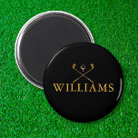 Imán Personalizado De Clubes De Golf De Nombre Neg<br><div class="desc">Personalice el nombre en la tipografía clásica para crear un regalo de golf único y mantenerlo para cualquier golfista. Diseñado por Thisisnotme©</div>