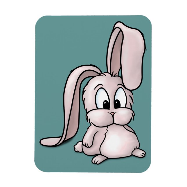 Imán Personalizado de conejo rosado (Vertical)