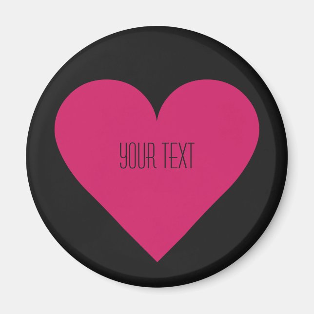 Imán personalizado de corazón rojo (Frente)