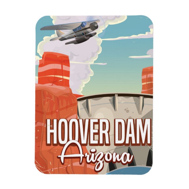 Imán Personalizado de cosecha Hoover Dam Nevada Arizona (Vertical)