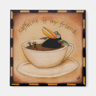 Imán personalizado de cuerdas de café divertida