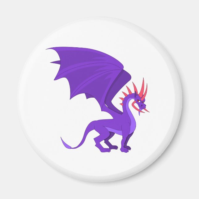 Imán Personalizado de dragón morado (Frente)