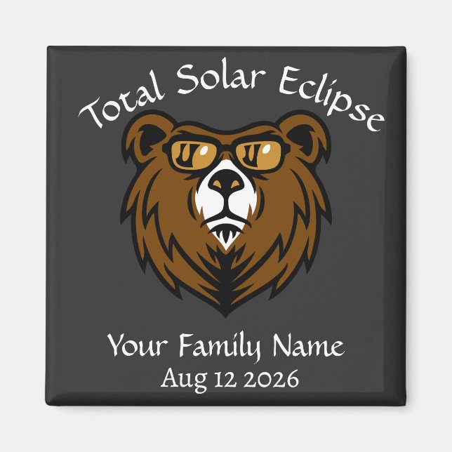 Imán Personalizado de eclipse solar total (Frente)