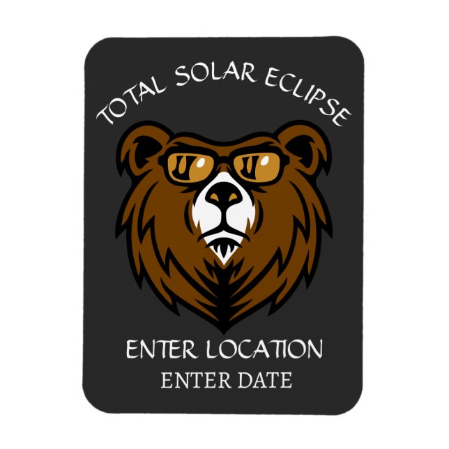 Imán Personalizado de Eclipse Solar Total España 2026 (Vertical)
