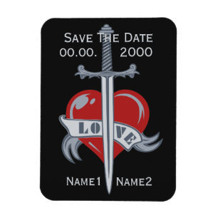 imán personalizado de espadas amorosas