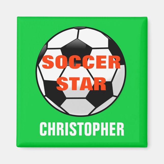 Imán Personalizado de Estrella de Fútbol (Frente)