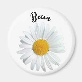 Imán personalizado de flor de margarita blanca per