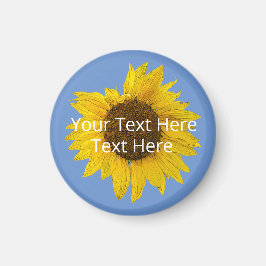 Imán Personalizado de fondo azul girasol