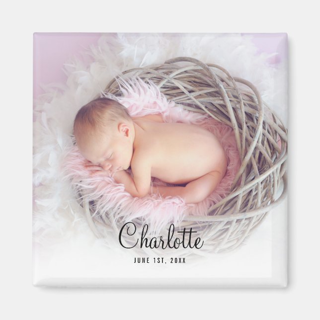 Imán personalizado de foto de bebé Keepsake (Frente)
