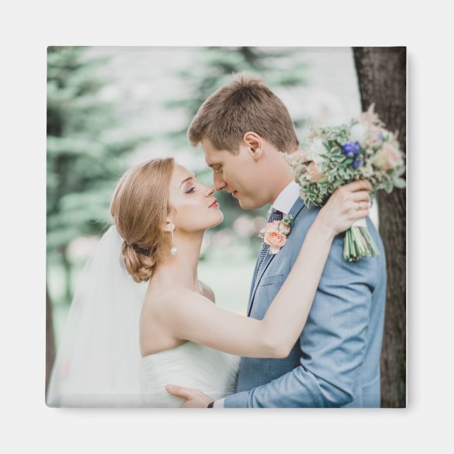 Imán Personalizado de fotografía Boda de pareja persona (Frente)