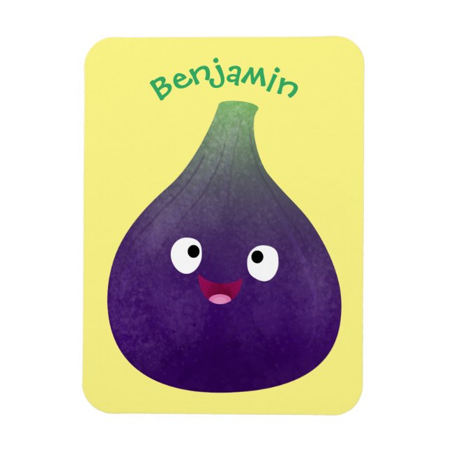 Imán Personalizado de fruta púrpura feliz (Vertical)