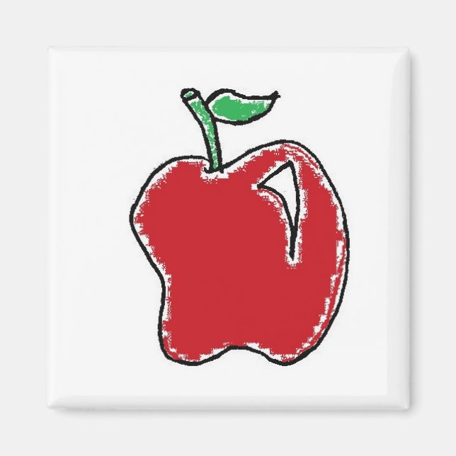 Imán Personalizado de frutas de la Mano Roja (Frente)
