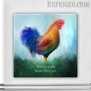 Imán personalizado de gallo divertido