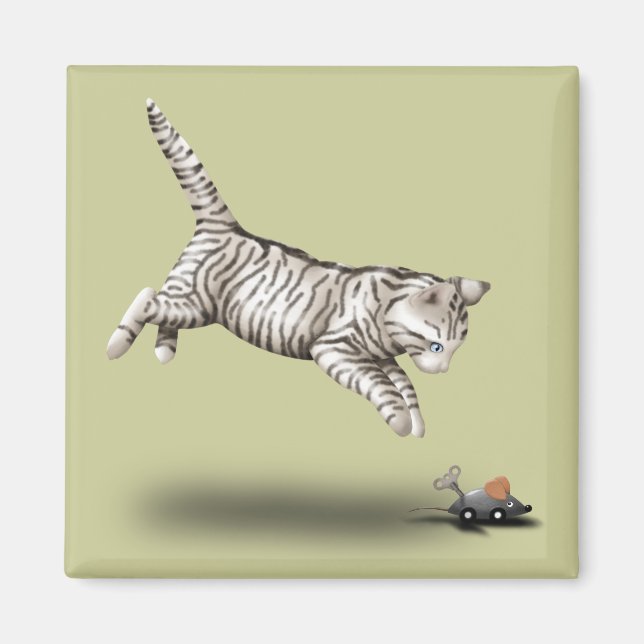 Imán Personalizado de gato y ratón (Frente)
