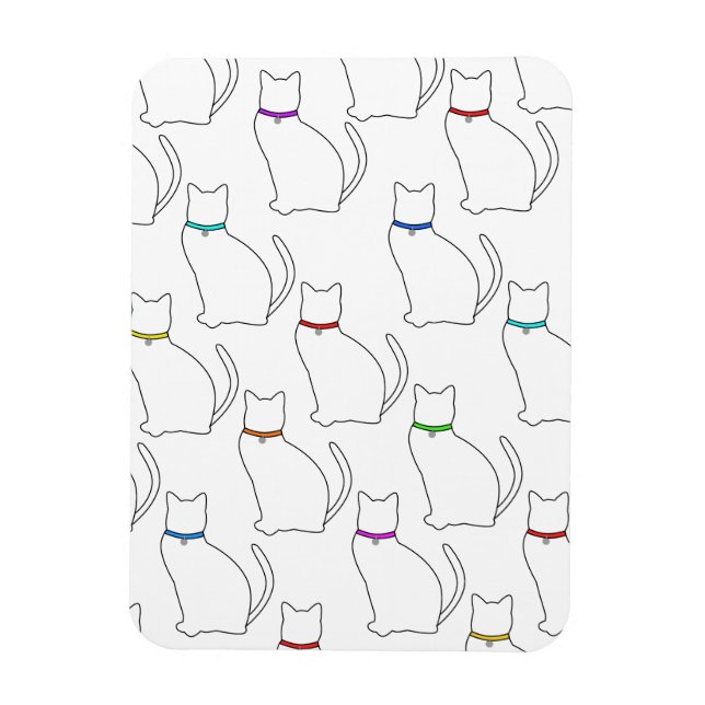 Imán Personalizado de gatos y collares (Vertical)