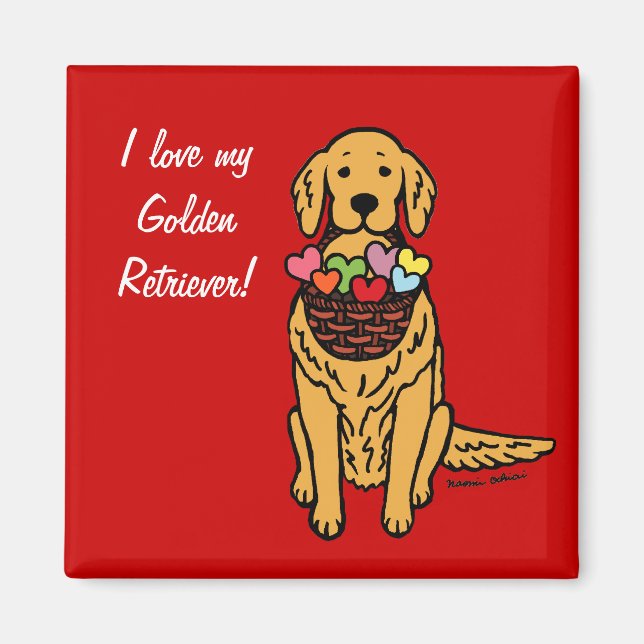 Imán Personalizado de Golden Retriever (Frente)
