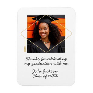Imán Personalizado de Graduación Foto Gracias Por Favor