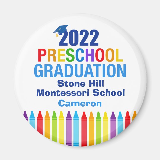 Imán personalizado de Graduación Preescolar 2022 (Frente)