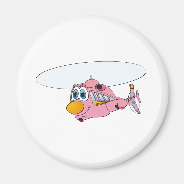 Imán Personalizado de helicópteros rosados (Frente)
