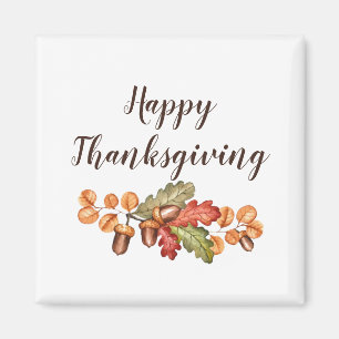 Imán Personalizado de hojas y bellotas de otoño