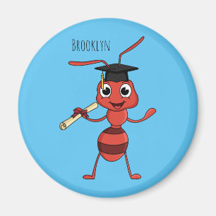 Imán Personalizado de hormiga roja feliz