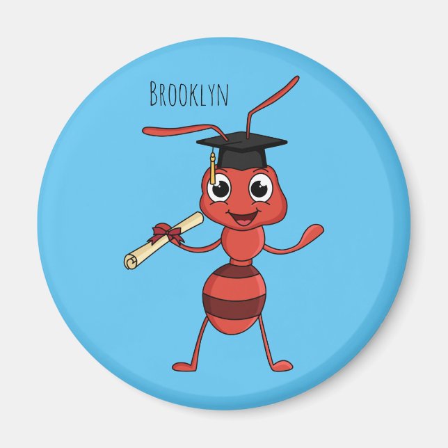 Imán Personalizado de hormiga roja feliz (Frente)