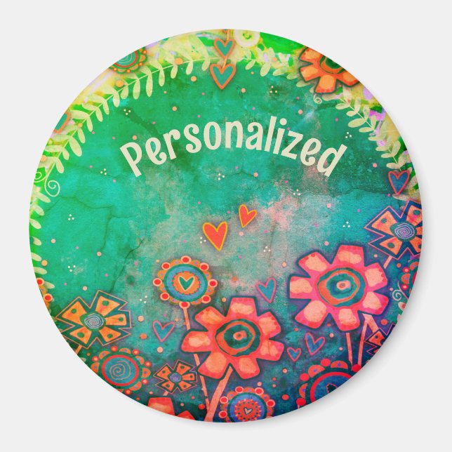 Imán Personalizado de Inespiritividad de las Flores de  (Frente)