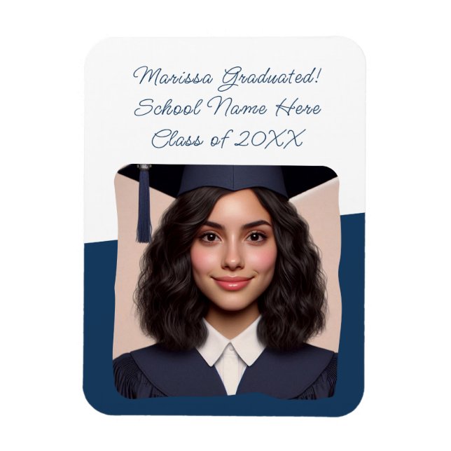 Imán Personalizado de Invitación de graduación Tipograf (Vertical)