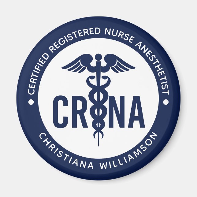 Imán Personalizado de la CRNA Certificado de enfermero  (Frente)