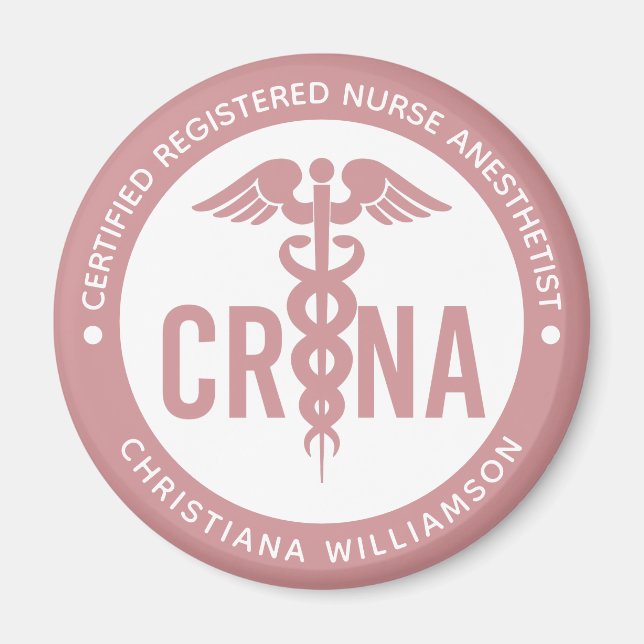 Imán Personalizado de la CRNA Certificado de enfermero  (Frente)