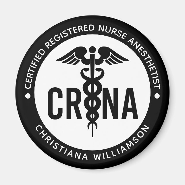 Imán Personalizado de la CRNA Certificado de enfermero  (Frente)