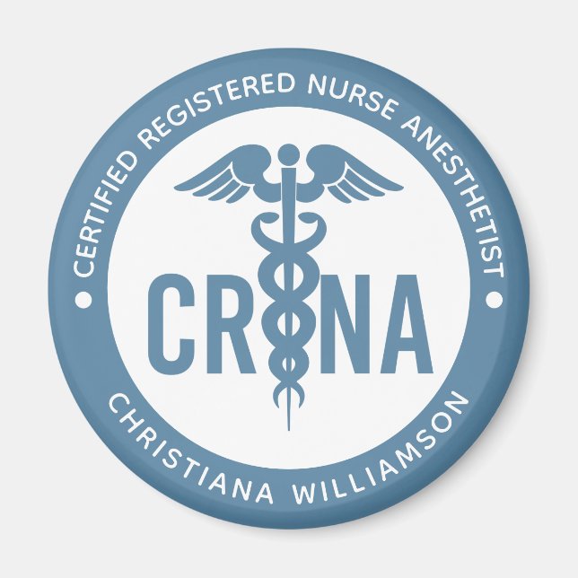 Imán Personalizado de la CRNA Certificado de enfermero  (Frente)